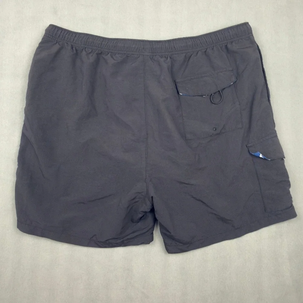 Tommy Bahama Mens Swim Trunks Black Cargo Pocket Mesh Lined XXL